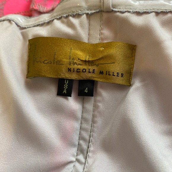 VINTAGE NICOLE MILLER HOT PINK POLKA DOT PEPLUM MINI DRESS - Picture 7 of 10